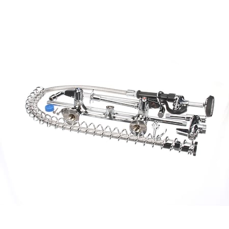 T&S Brass Pre-Rinse, Wall Mount Base, 8 Centers, 6 Wall Br 5PR-8W14